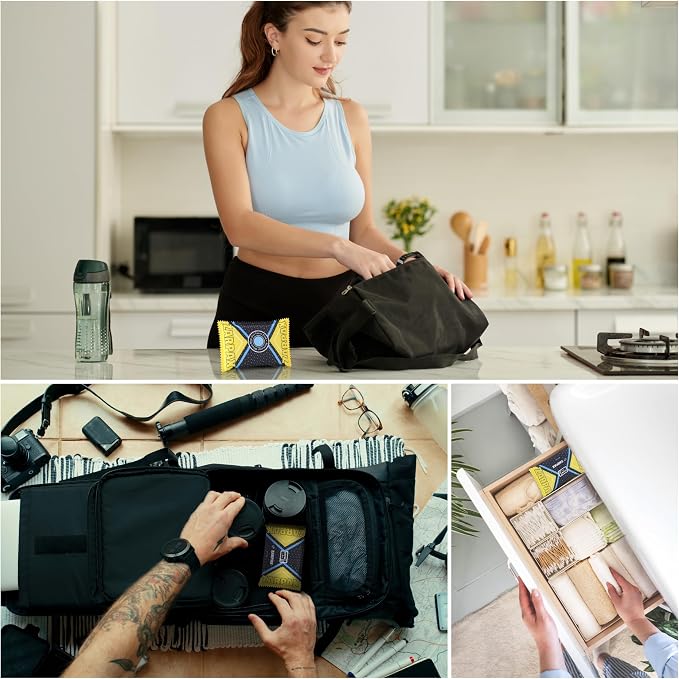 Zarpax 125g Rechargeable Desiccant Packs Dehumidifier Bag - 24 Pack - Moisture Absorbers For Safes, Car, Bathroom, Storage, Garage - Moisture Remover Eliminates Humidity - Reusable Desiccant Bags