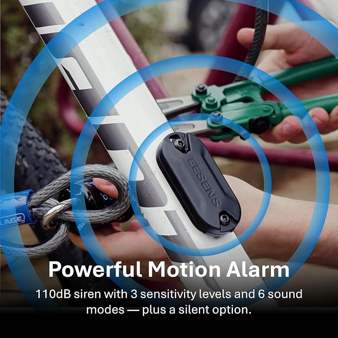 Dual Alert Guardian Alarm System with Alarm Remote -110dB Vibration Siren & 800ft Wireless Theft Alert- Discreet, Tamper & Weather Resistant, Simple Mount for Bike, Motorcycle, Camping, Camera & More