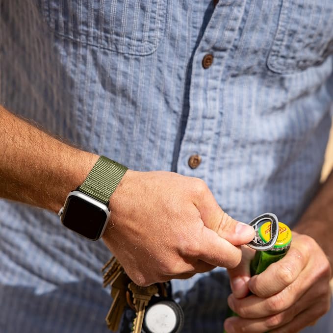 Carterjett EXTRA LARGE Hiking Trail Nylon Band | Compatible with Apple Watch Band for Men Women | XL for Big Wrists | Extra-Long, Soft Braided Sturdy Weave Sport Strap | Fits 42mm 41mm 40mm Series 10 9 8 7 6 SE 5 4 & All Models (Army Green, XL)