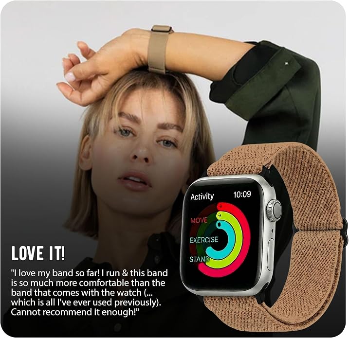 Braxley Bands for Apple Watches - Stretchy and Washable - Adjustable with Apple Watch Bands for Women & Men - Compatible with Apple Watch Series SE Ultra 9 8 7 6 5 4 3 2 1