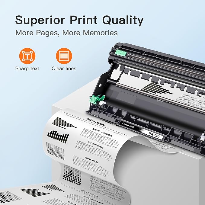 E-Z Ink Pro Comaptible DR730 Drum Unit Replacement for Brother DR 730 (Not Toner) to Use with HL-L2350DW HL-L2370DW HL-L2395DW HL-L2390DW MFC-L2750DW MFC-L2710DW DCP-L2550DW (Black, 2 Pack)
