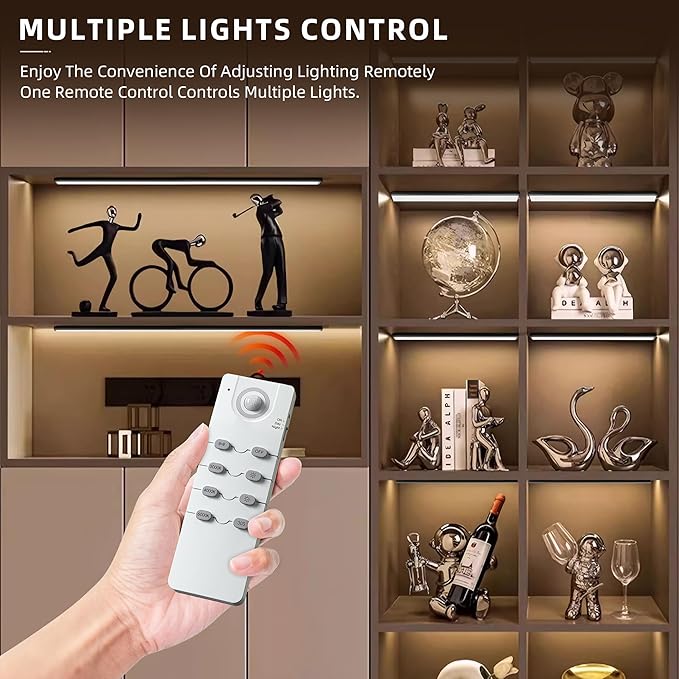 Under Cabinet Lighting,134 LED Cordless Motion Sensor Light Indoor, Rechargeable Closet Lights Battery Operated,Dimmable & 3 Color Temps,Magnetic Under Counter Lights for Kitchen, Closet (40CM,3Pack)