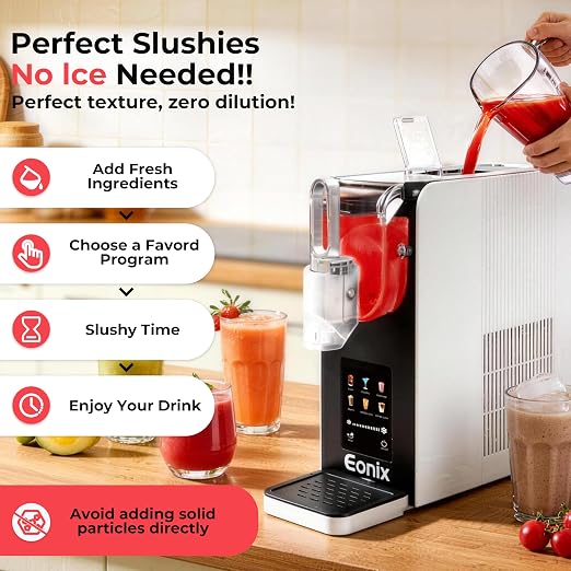 Slushie Machine No Ice Needed,64OZ Slushy Machine for Home with Auto-Clean Function,Commercial Frozen Drink Maker,6 Pre-Set Programs,LED Display,Frozen Margaritas,Frappés,Milkshake ﻿