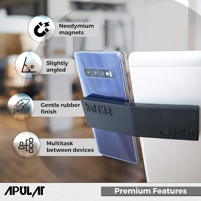 Portable Magnetic Side Mount, Strong Holder to Attach Your iPhone, iPad or Second Screen to Your Laptop or Desktop Computer Monitor, Expand Your MacBook with a Mobile Display