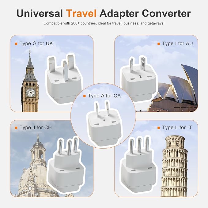 220v to 110v Travel Voltage Converter : International Universal Power Plug Adapter Outlet Converters US to Europe - High Power Hair Dryer Dual Voltage Step Down Plugs Transformer for European UK EU