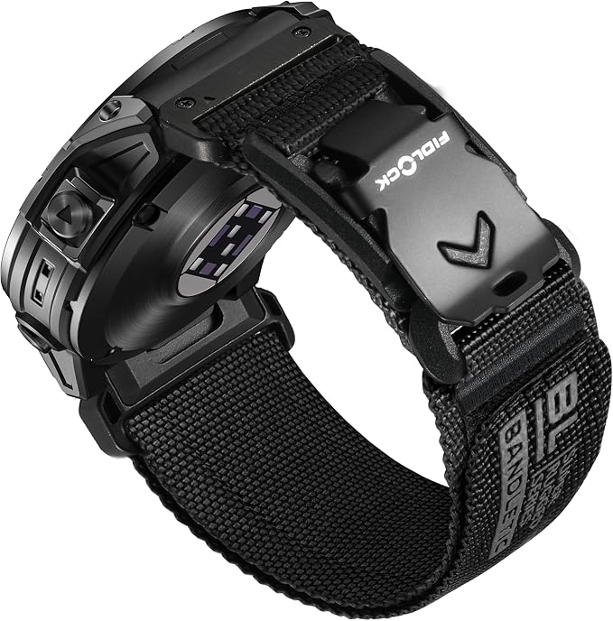 Bandletic Compatible with Garmin Fenix 5 6 7 Watch Band - 22mm Easy-Fit Rugged Nylon Strap with Magnetic Fidlock V-Buckle for Fenix 8 47mm/7 6 Pro/5 Plus/Forerunner 965/945/Approach S62/Instinct 3 2