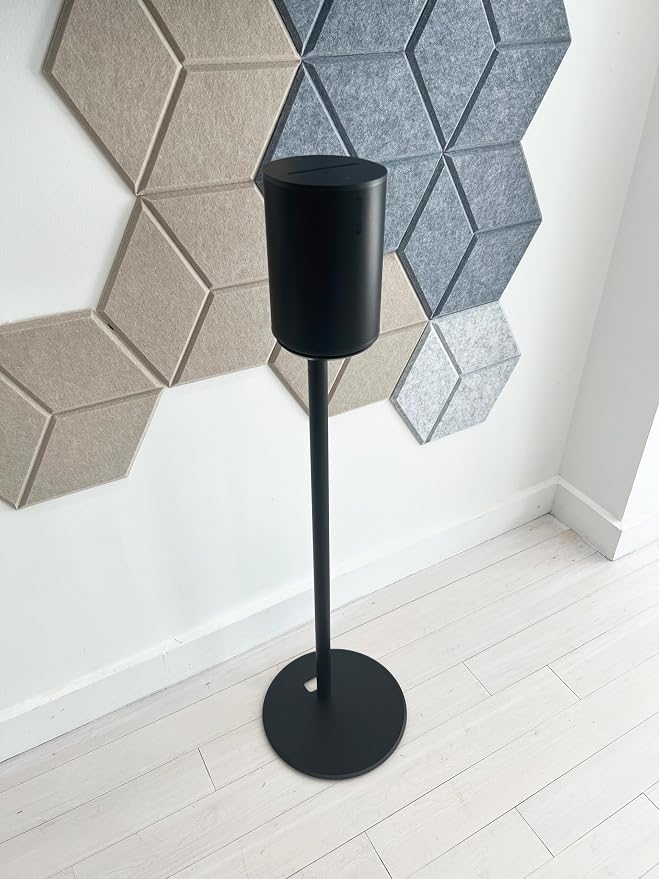 ynVISION.DESIGN Fixed Height Floor Stands Compatible with Sonos Era 100, Era 100 SL, Era 300 Speakers - Surround Sound Speaker Stands with Cable Management, Sleek and Secure, 28.2" w/o Speaker, 2 Pack