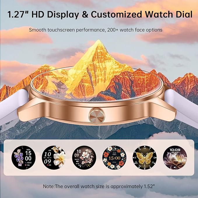Smart Watch for Women(Answer/Make Calls), 1.27" HD Screen Fitness Tracker with Heart Rate/Sleep Monitor, 130+ Sport Modes IP68 Waterproof Activity Tracking, Smartwatch for Android Phones iPhone