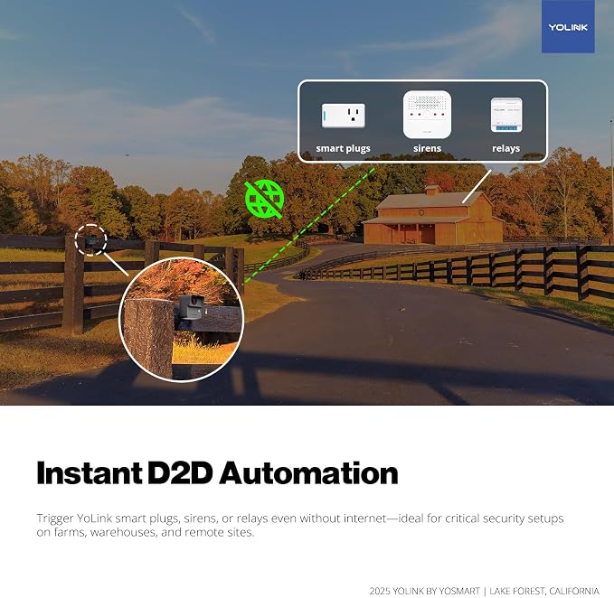 YoLink Outdoor Motion Sensor Kit, 2 LoRa Motion Sensors + SpeakerHub, Driveway Alert, D2D Direct Pairing Works Without Internet, App Email SMS Alerts, Alexa Routines, 2+ Year Battery, Hub Included