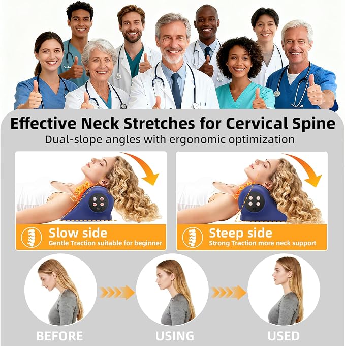 Neck Massager with Heat, Neck Massager Pillow with 3 Modes & Heat, 3-in-1 Wireless Electric Shoulder Massage with 2000mAH, Gift for Women Men Christmas