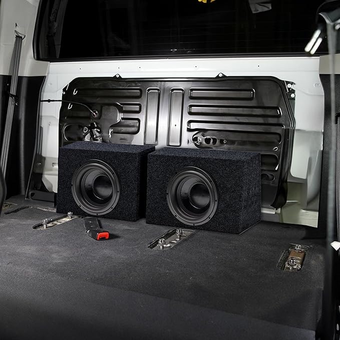 QPower Pack of 2 Single 10-Inch Sealed Subwoofer Boxes, 0.9 Cubic Feet of Airspace Per Box, Solid 5/8-Inch MDF Construction
