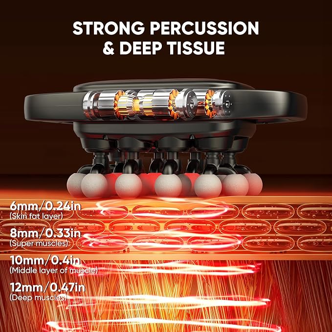 20-Head Massage Gun, Deep Tissue Percussion Massager with 30 Speeds & 3 Modes, 110lb Force, Ultra-Quiet 35dB, 2600mAh Battery, Fast Charging,Full Body Muscle Relaxation,Father Day Gifts