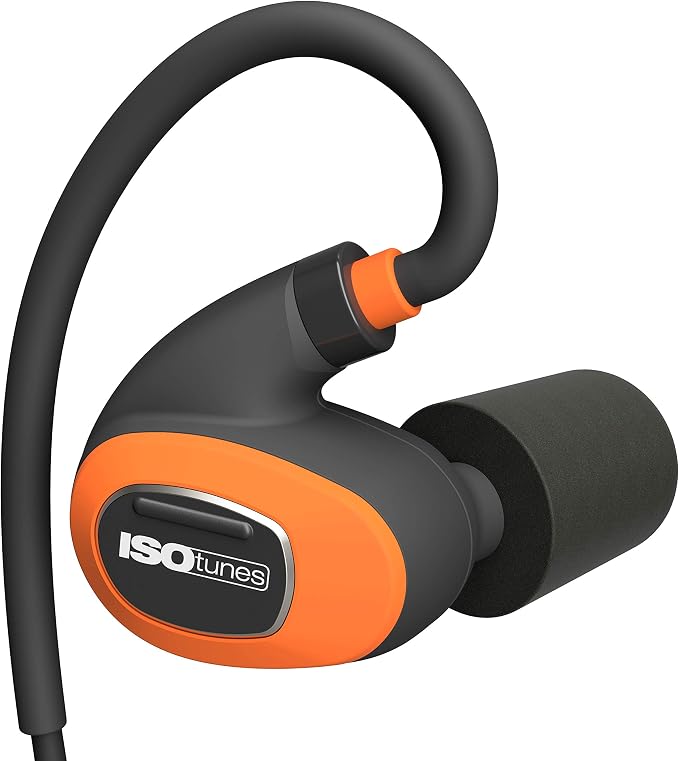 ISOtunes PRO 2.0 Bluetooth Earplug Headphones, 27 dB Noise Reduction Rating, 16+ Hour Battery, IP67 Durability, Noise Cancelling Mic, OSHA Compliant Professional Hearing Protector (Safety Orange)