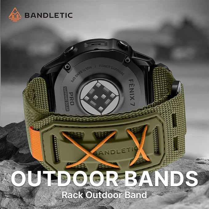 Bandletic Compatible with Garmin Instinct 3 E 45mm Watch Band - 22mm Quick Fit Replacement Nylon Strap for Fenix 8 47mm 7 6 Pro/5 Plus/Instinct 2/Forerunner 970/965/955/945/Approach S70/S62/S60 /Epix