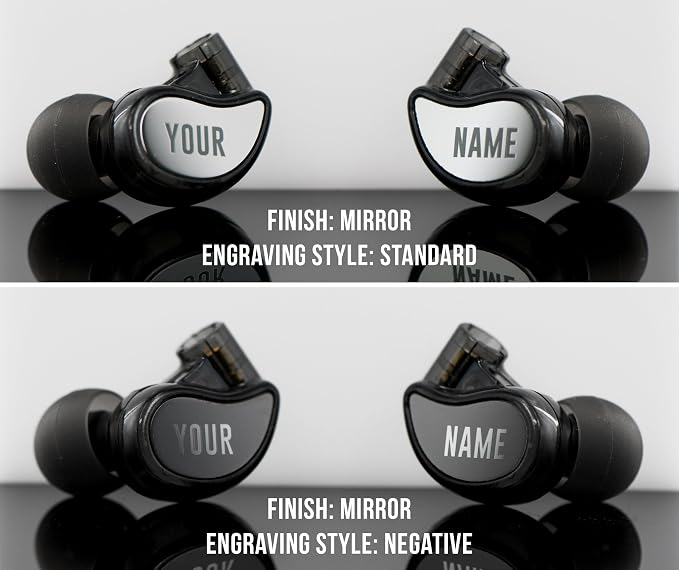MEE audio Personalized M6 PRO in Ear Monitor Headphones for Musicians w/Engraved Metal Faceplates: Choose an Artwork and/or Add Custom Text, Noise Isolating Professional Earbuds w/Replaceable Cables