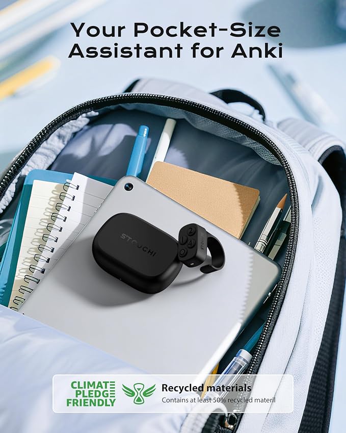 Stouchi 2.0 Remote for Anki, 2026 New [No Remap & No Add-on] Anki Remote Fast Pair Come with 140hr Charging Case Compatible with MacBook, Windows Laptop/PC, iPad, iPhone, iOS, Android Devices