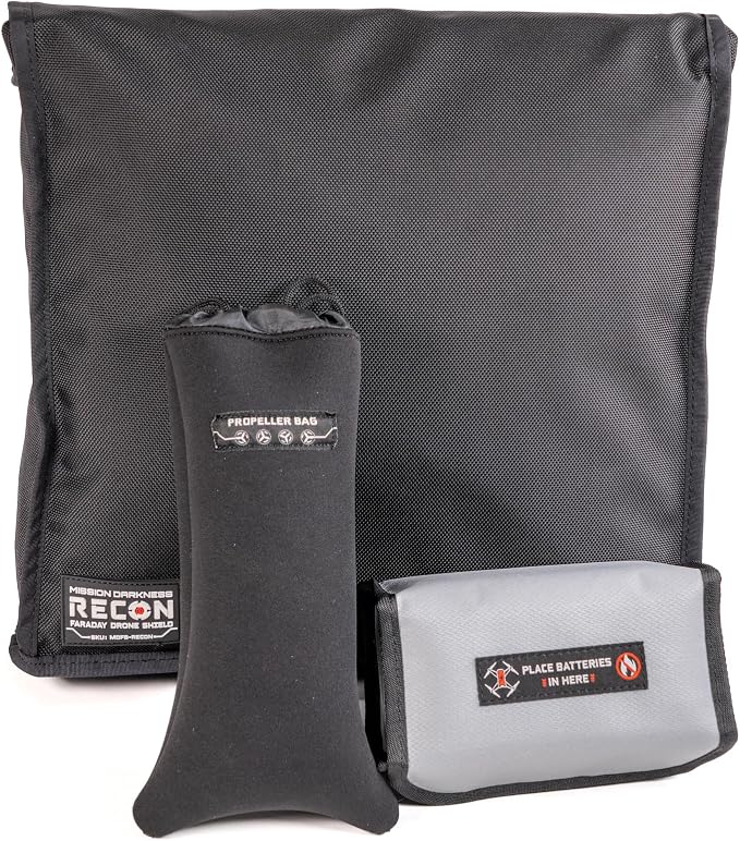 Mission Darkness Recon Faraday Drone Shield // Military-Grade RF Shielding for Drones UAVs Electronics Mobile Devices // Digital Forensics Signal Isolation Anti-tracking Travel Protection Bag