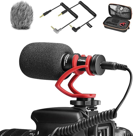 COMICA CVM-VM10II - Camera Microphone for Canon Nikon Sony Panasonic DSLR Camera, Camcorder, Professional Universal Shotgun Video Microphone for iPhone Samsung Galaxy Android Smartphones