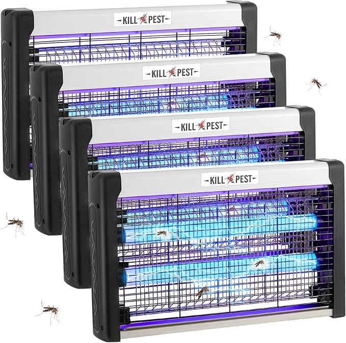 Qualirey Electric Bug Zapper Summer Indoor Electric Bug Zapper 6w Purple UV Light, 2 LED Bulbs Enhanced Dual-Band Attraction & Energy Saving, Fruit Flies Mosquito Insect Killer for Outdoor(4 Pcs)