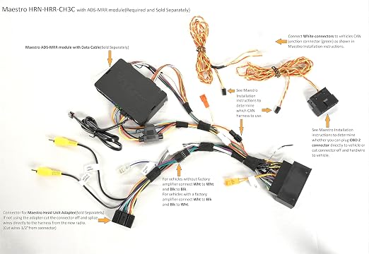 Idatalink Maestro HRN-HRR-CH3 T-Harness for Select Chrysler, Dodge, and Jeep 2013+ Vehicles - Replace The factory radio while retaining steering wheel controls (ADS-MRR or ADS-MRR2 module required)