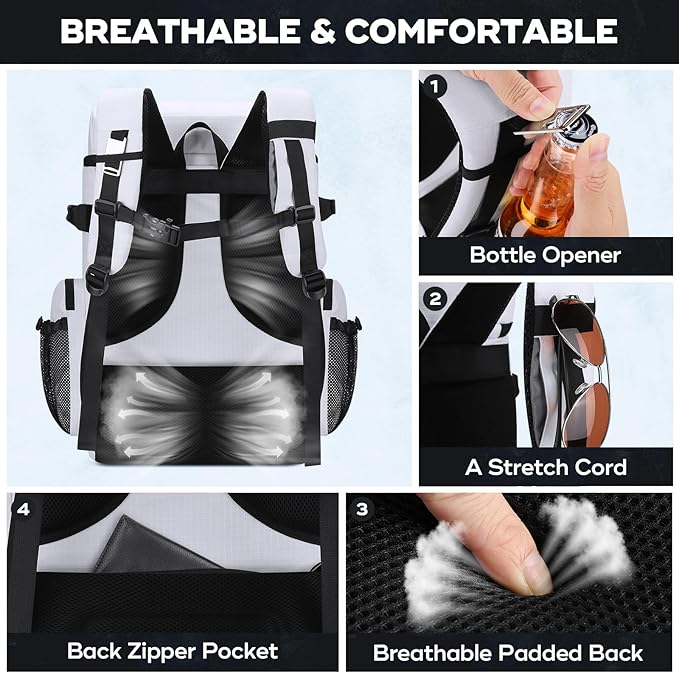 Maelstrom Backpack Cooler,Soft Lightweight Leakproof Cooler Backpack,Men Women 35/50 Can Insulated Cooler Bag,Keeps Hot/Cold for Up to 16 Hours,Perfect for Camping, Beach