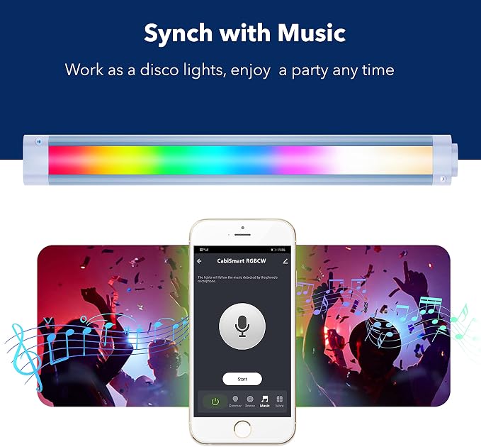 Smart Under Cabinet Lighting Works with Alexa, Echo, Google Home White and Color Ambiance , Dimmable by Voice , App or Remote Control, RGB Multi Color Changing Counter Lights Bar (3- Bar Kit, 12")