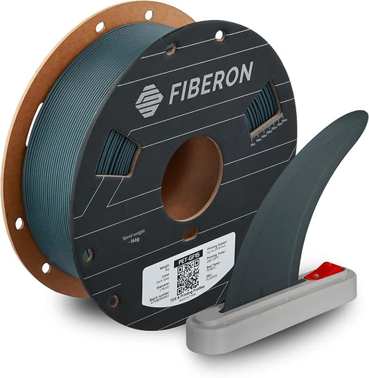 Polymaker Fiberon Dark Grey PET-GF15 3D Printer Filament 1.75mm 1KG, 15% Glass Fiber Reinforced, High Strength & Heat Resistance, Ideal for Automotive, Industrial & Functional Parts, AMS Compatible