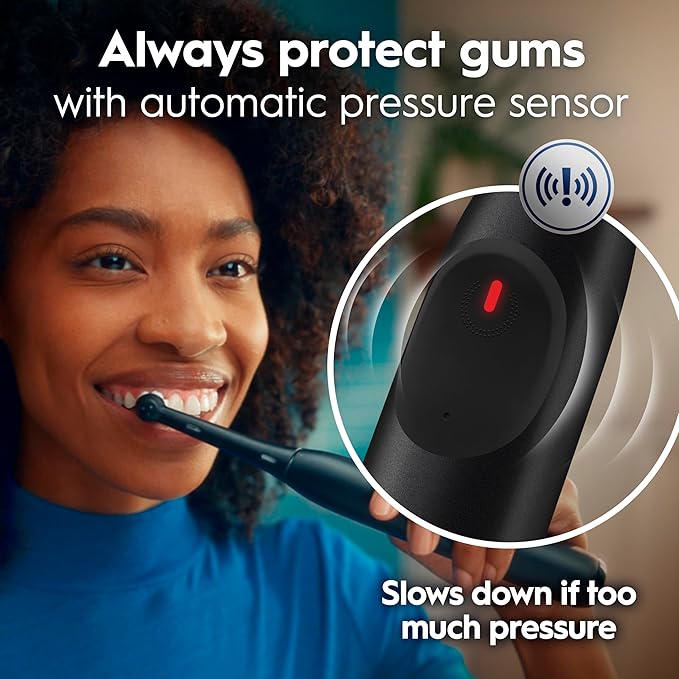 Oral-B Rechargeable Electric Toothbrush, iO2, 3 Cleaning Modes, Automatic Pressure Sensor to Protect Gums, Pure White