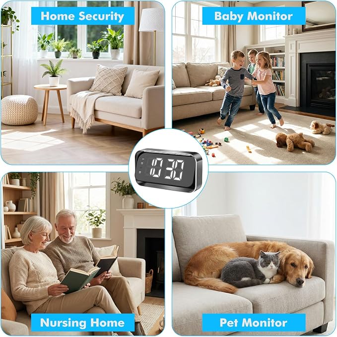 4K FHD Security Mini Camera Alarm Clock, 2.4G&5G WiFi Nanny Cam with Night Vision and Motion Detection Alert, Wide Angle Surveillance Camera for Pet Baby Monitoring, APP Remote Control by Mobile Phone