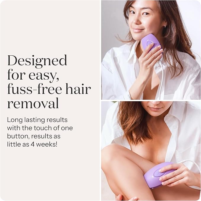 SmoothSkin Pure Mini Lite IPL Lilac Hair Removal Device – Compact At-Home Laser Hair Removal for Women, Safe for Face & Body, Permanent Hair Reduction, Gentle & Painless, Salon-Quality Results