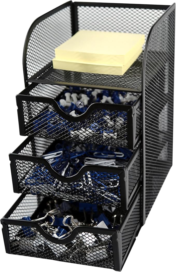 Huron Desktop Mini 3-Drawer Supplies Organizer (1/4/24/96) (1 pc)