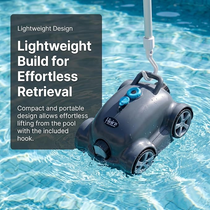 Cordless Robotic Pool Cleaner,Automatic Pool Vacuum Robot for In-Ground/Above Ground Pools,150 Min Runtime, IPX8 Waterproof, 2200 Sq Ft Coverage (White)
