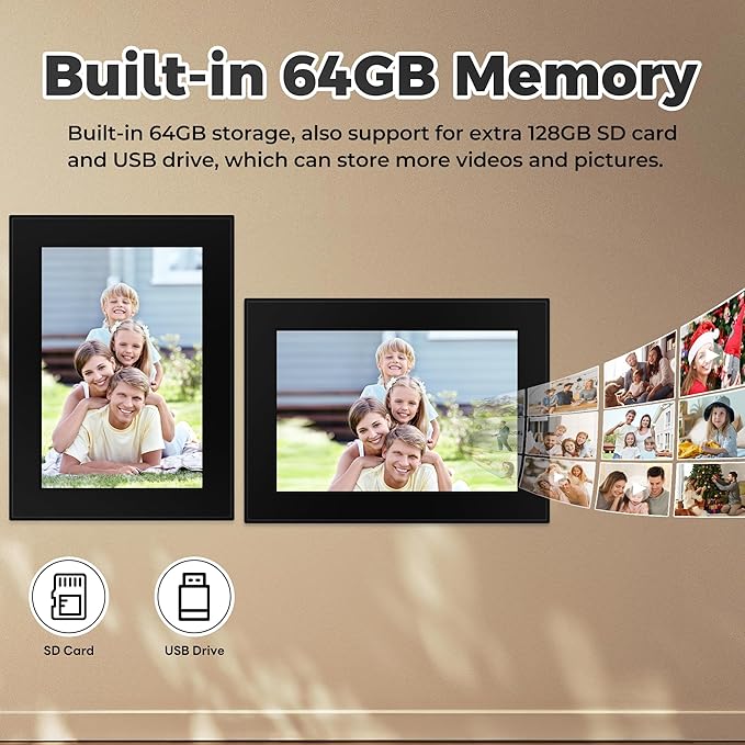 Frameo 11 Inch WiFi Digital Picture Frame with 64GB Memory, Touch Screen & Auto Rotate | Instant Photo/Video Sharing via App, 1920x1280 HD Display, SD Card/USB/WiFi 6 Upload, Gi-ft for Family