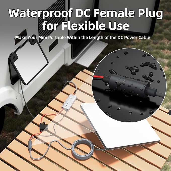 Starlink Mini Power Cable 50A Quick Connect/Disconnect Adapter to DC Female Plug, Starlink Mini Cable Quick Connect/Disconnect Connector with 10A Fuse Holder