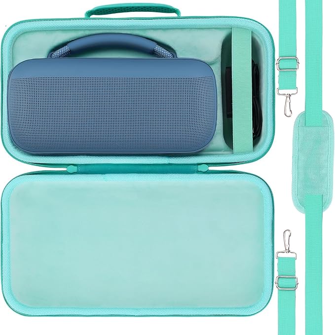 for Bose SoundLink Max Portable Speaker Hard Protective Case, Portable Travel Case Replacement with Shoulder Strap and Handle (Teal Case) - co2CREA