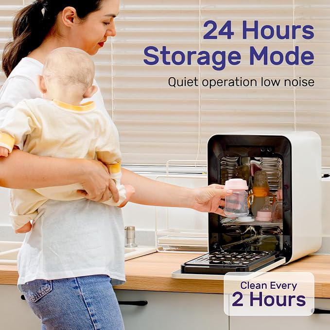 NCVI 12L UV-Light Baby Bottle Dryer Pro for Infant Can Hold 12 Baby Bottles, Stainless Steel Baby UV Household Box Cabinet for Baby Pacifiers/Silicone Teether Toys/Breast Pump Parts