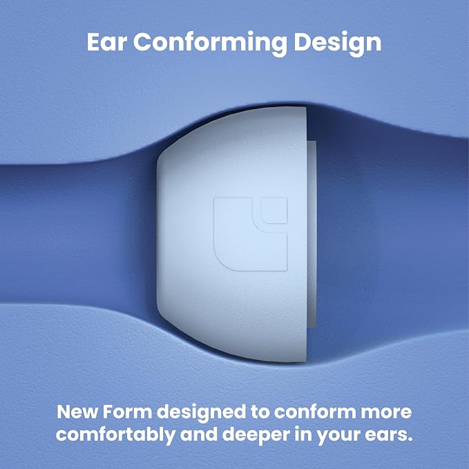 Foam Masters Ultra-Premium Memory Foam Ear Tips for AirPods Pro 1st & 2nd Gen | 3 Pairs | New Ver. | Secure Fit | Super Comfort | Better Noise Cancel | Replacement Buds (Large, Light Blue)