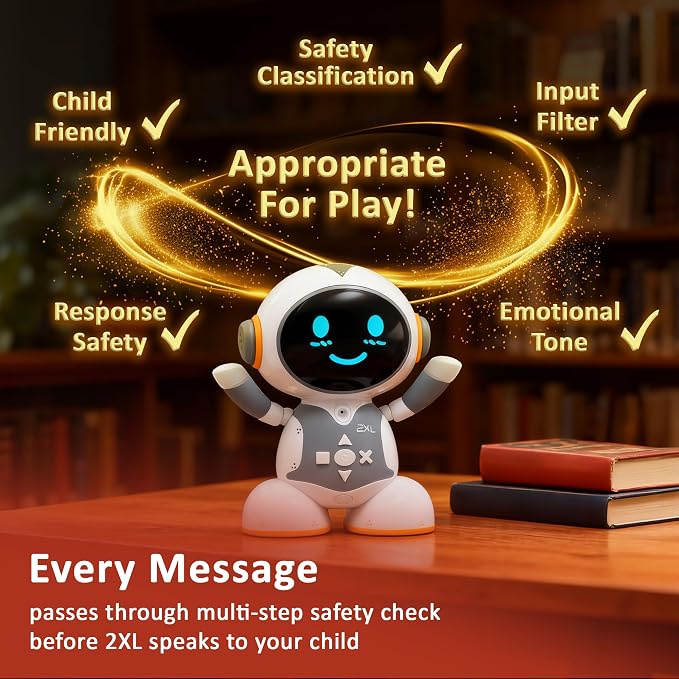 2XL Interactive Robot Toy for Kids – Smart Learning Games, Stories, Quizzes & 40+ Languages | Voice Interaction, Parental Controls & Safe AI Technology