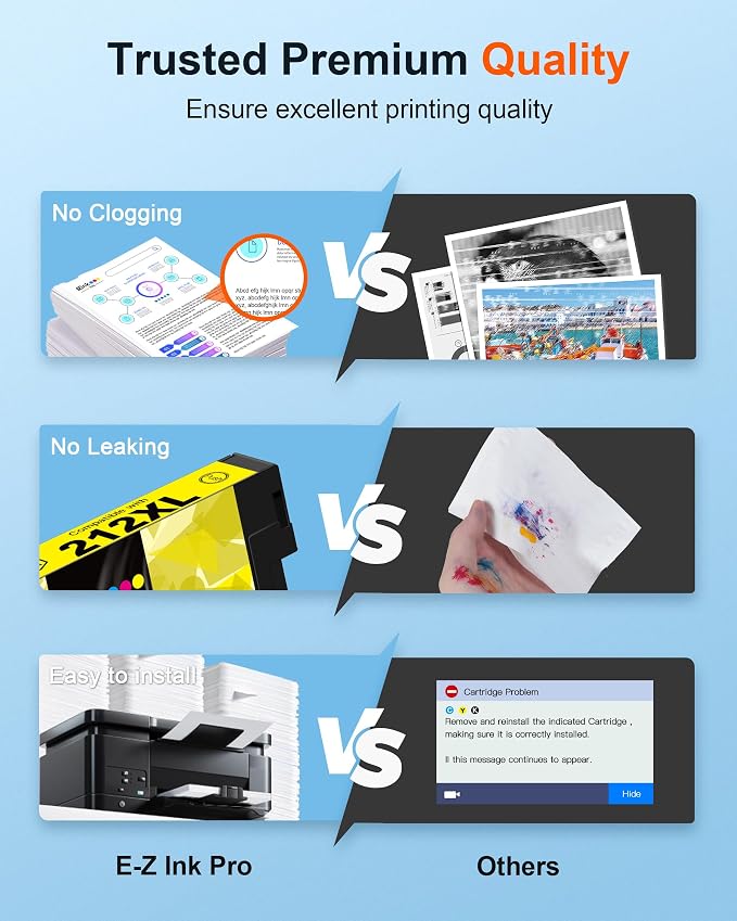E-Z Ink Pro Remanufactured Ink Cartridge Replacement for Epson 200 Ink Cartridges Combo Pack for 200XL Ink Cartridges to use with XP-200 XP-300 XP-310 XP-400 XP-410 WF-2520 WF-2530 Printer(4 Pack)