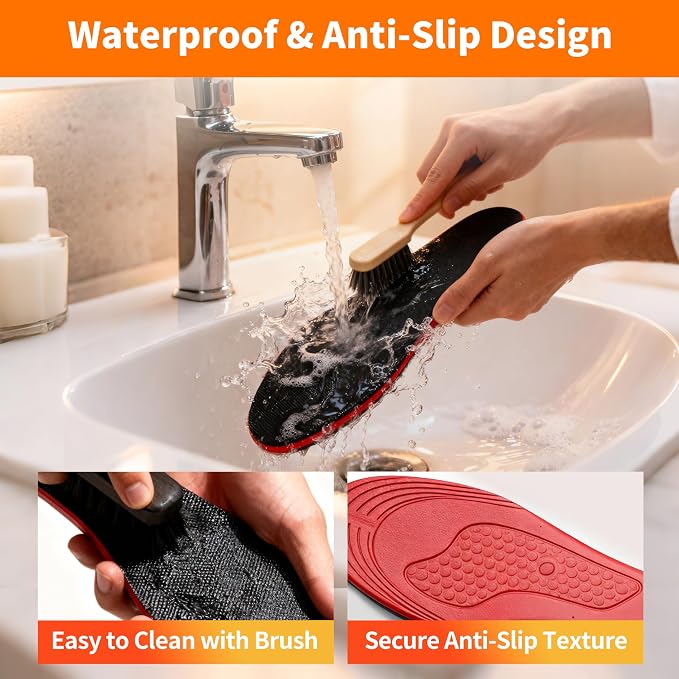 Heated Insoles for Men Women, Rechargeable 5000mAh Battery Foot Warmers Up to 11 Hours, Washable Cut to Fit Thermal Shoe Inserts for Outdoor Work, Hunting, Skiing, Hiking, Cycling, Fishing, with App