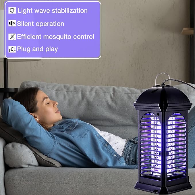 Qualirey 3 Pieces Electric Mosquito Zappers Bug Zapper with Light 11 W Plug in Mosquito Lamp Insect Trap Killer for Patio Electric Insect Killer for Home Garden Backyard Indoor Outdoor