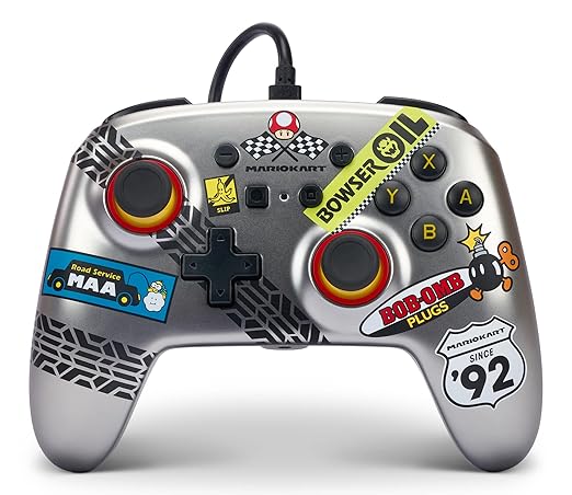 PowerA Enhanced Nintendo Switch and Switch 2 Wired Controller - Mario Kart, Gamepad, game controller, wired controller, officially licensed