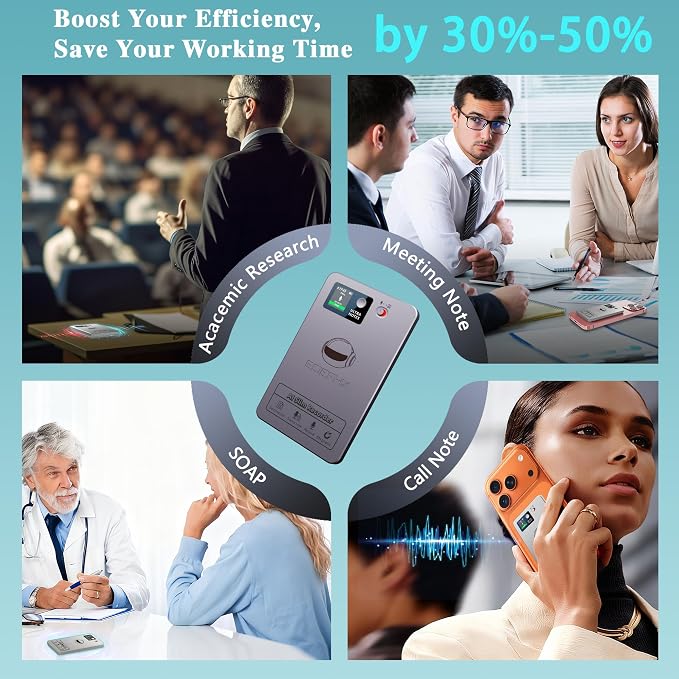 AI Voice Recorder, Transcribe & Summarize with Deep AI Analysis, Support 152 Languages, App Control, AI Noise Cancellation, Upgraded Built-in MagSafe, 64GB Audio Recorder for Meetings, Lectures, Call