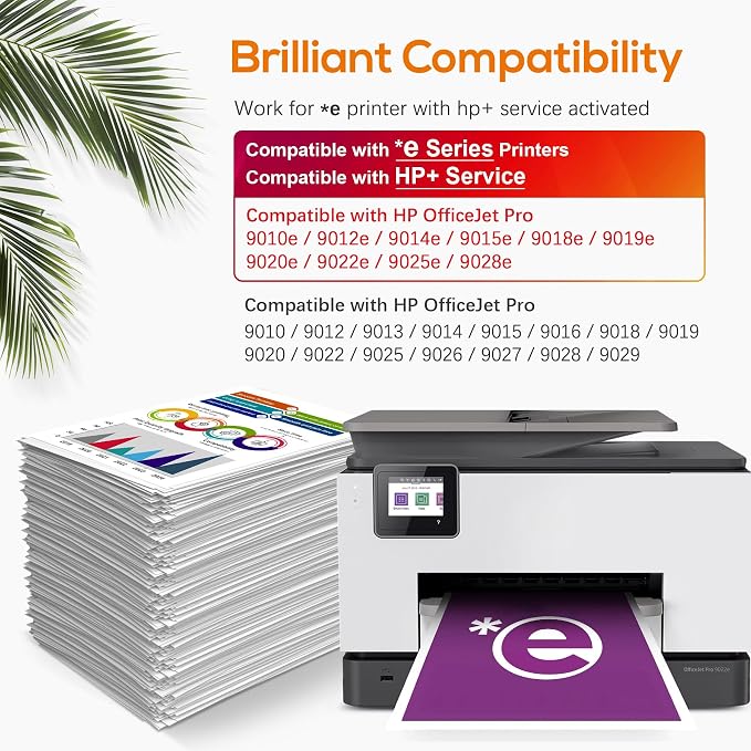 962XL Ink Cartridges Combo Pack Remanufactured for HP 962 Ink Work with *e Series Printers that Activated hp+ Service for HP OfficeJet Pro 9015e 9018e 9010 9025 9020 Series Office Printers (4 Pack)
