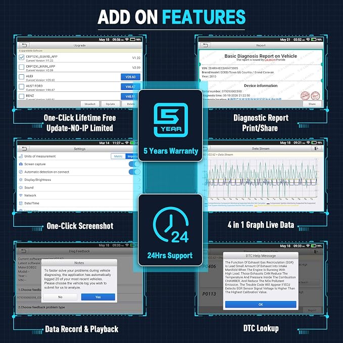 LAUNCH OBD2 Scanner CRP123I V3.0, 2026 Lifetime Free WiFi Update Scan Tool, FCA SGW, CANFD&DoIP, Oil/ABS/SAS/Throttle/Brake/BMS/DPF Service Multi Systems Car Scanner, Battery Test, Auto VIN