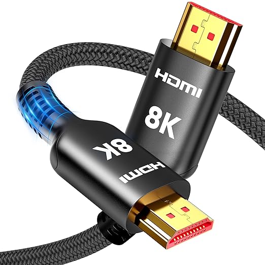 Highwings Ultra High Speed 8K HDMI Cable 3.3FT, 2.1 48Gbps Flexible HDMI Braided Cable-8K@60Hz 4K@120Hz DTS:X,HDCP 2.2 & 2.3, HDR 10,eARC,Compatible for Stream Media, HDTV, Ethernet, SoundBar