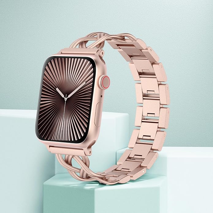 TOYOUTHS Dressy Bracelet Compatible with Apple Watch Bands 38/40/41/42/44/45/46/49mm Women, Celtic Stainless Steel Metal Fancy Nice Pretty Strap for iWatch Series 11 10 9 8 7 6 5 4 Ultra/SE 3 2 1