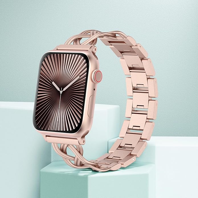 TOYOUTHS Dressy Bracelet Compatible with Apple Watch Bands 38/40/41/42/44/45/46/49mm Women, Celtic Stainless Steel Metal Fancy Nice Pretty Strap for iWatch Series 11 10 9 8 7 6 5 4 Ultra/SE 3 2 1
