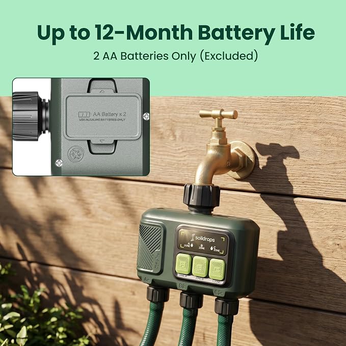 WiFi Water Timer, Hose Timer 984ft Long Range RF with Gateway, App Control, 8-Month Battery, Weather Delay, 3/4" Smart Irrigation Controller