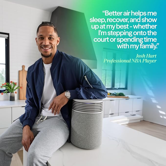 BLUEAIR Blue Signature Small Smart Air Purifier for Bedroom, Home & Office, HEPASilent Air Cleaner for Pets, Allergies, Dust & Smoke, Cleans 1,190 Sq Ft Per Hour, Quiet HEPA Air Purifier, App Control